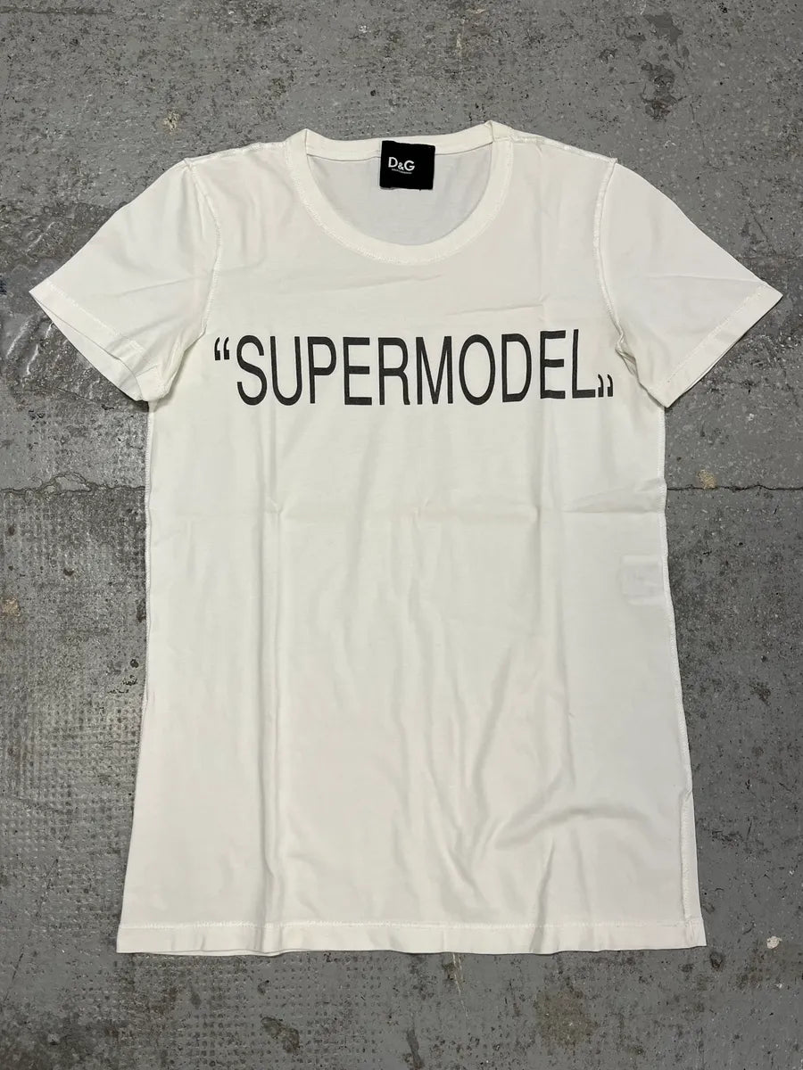 2000s Dolce & Gabbana Supermodel White T-shirt (M) cQizURb 0