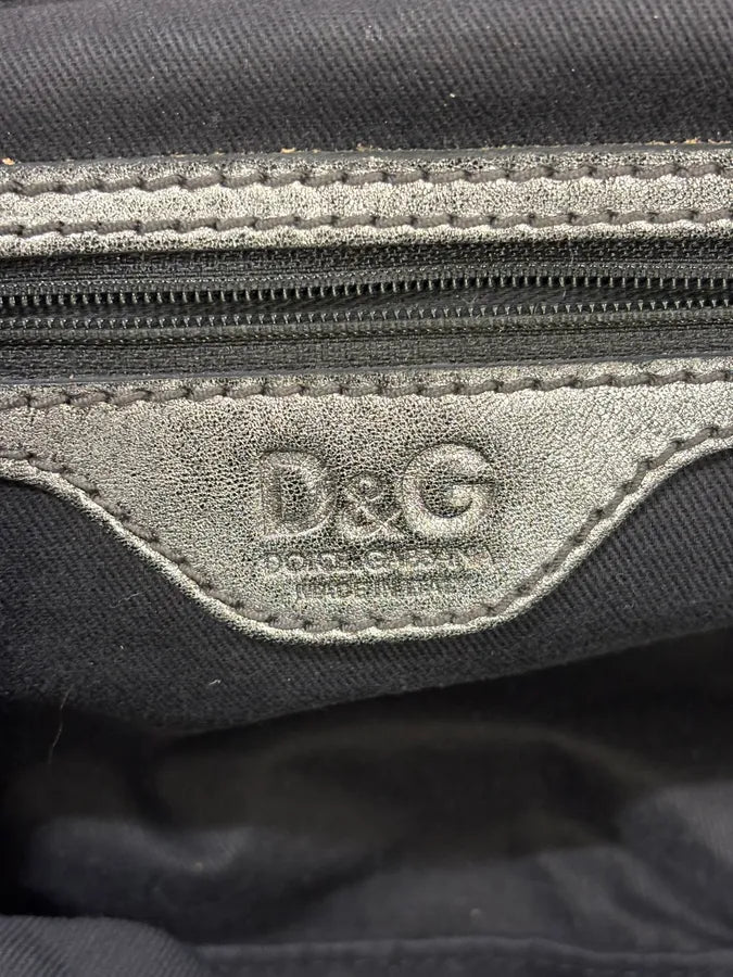 2000s Dolce & Gabbana Susanne Silver Grey Handle Leather Bag PLokKoi 6