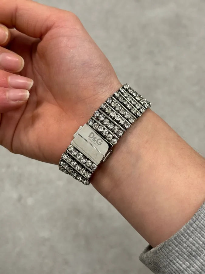 2000s Dolce & Gabbana Swaroski Grey Strass Watch dlkhmEe 3