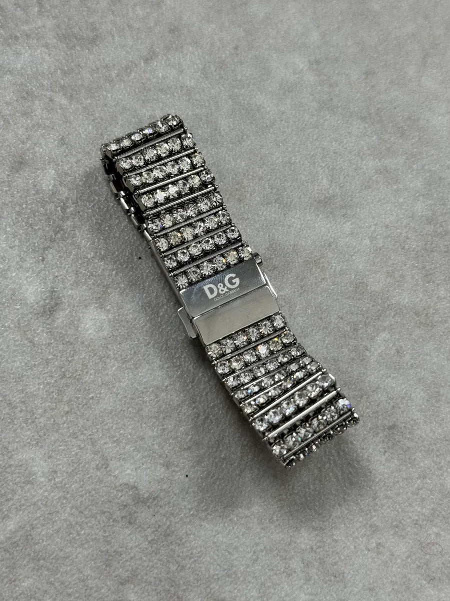 2000s Dolce & Gabbana Swaroski Grey Strass Watch dlkhmEe 4