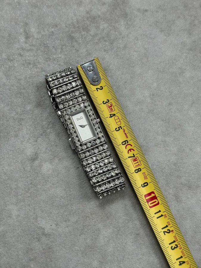 2000s Dolce & Gabbana Swaroski Grey Strass Watch dlkhmEe 6