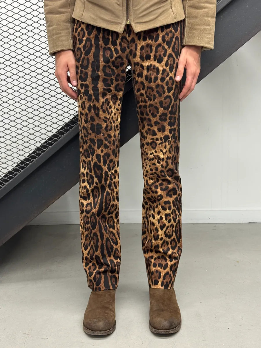 2000s Dolce & Gabbana Tan Leopard Pants vFCiTHT 1