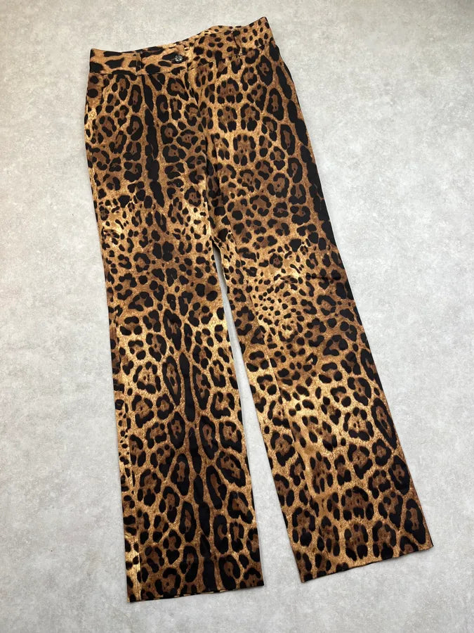 2000s Dolce & Gabbana Tan Leopard Pants vFCiTHT 5