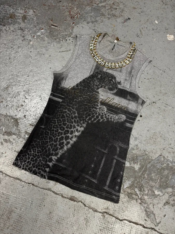 2000s Dolce & Gabbana Tank Top Leopard Golden Necklace AkViduv 1