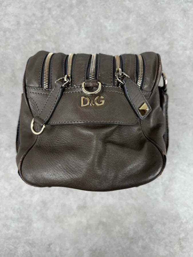 AW2010 Dolce & Gabbana Taupe Multi-Zip Leather Lily Bag gLmYJez 5