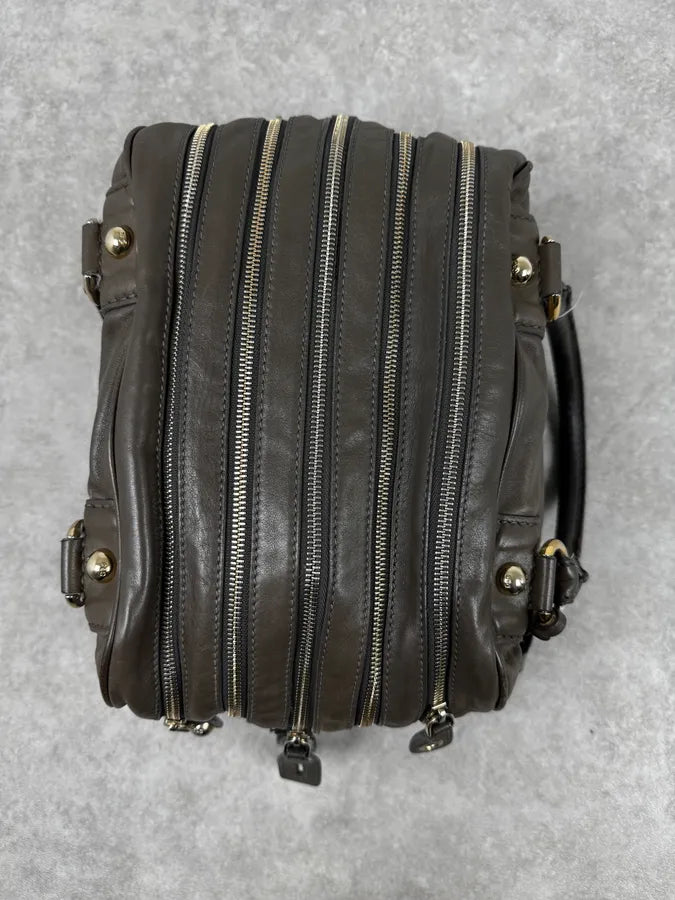 AW2010 Dolce & Gabbana Taupe Multi-Zip Leather Lily Bag gLmYJez 7