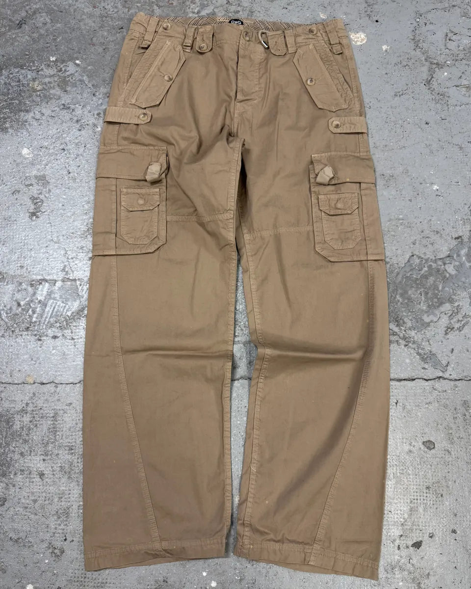 2000s Dolce & Gabbana Technical Beige Cargo Pants rdxnbRj 3