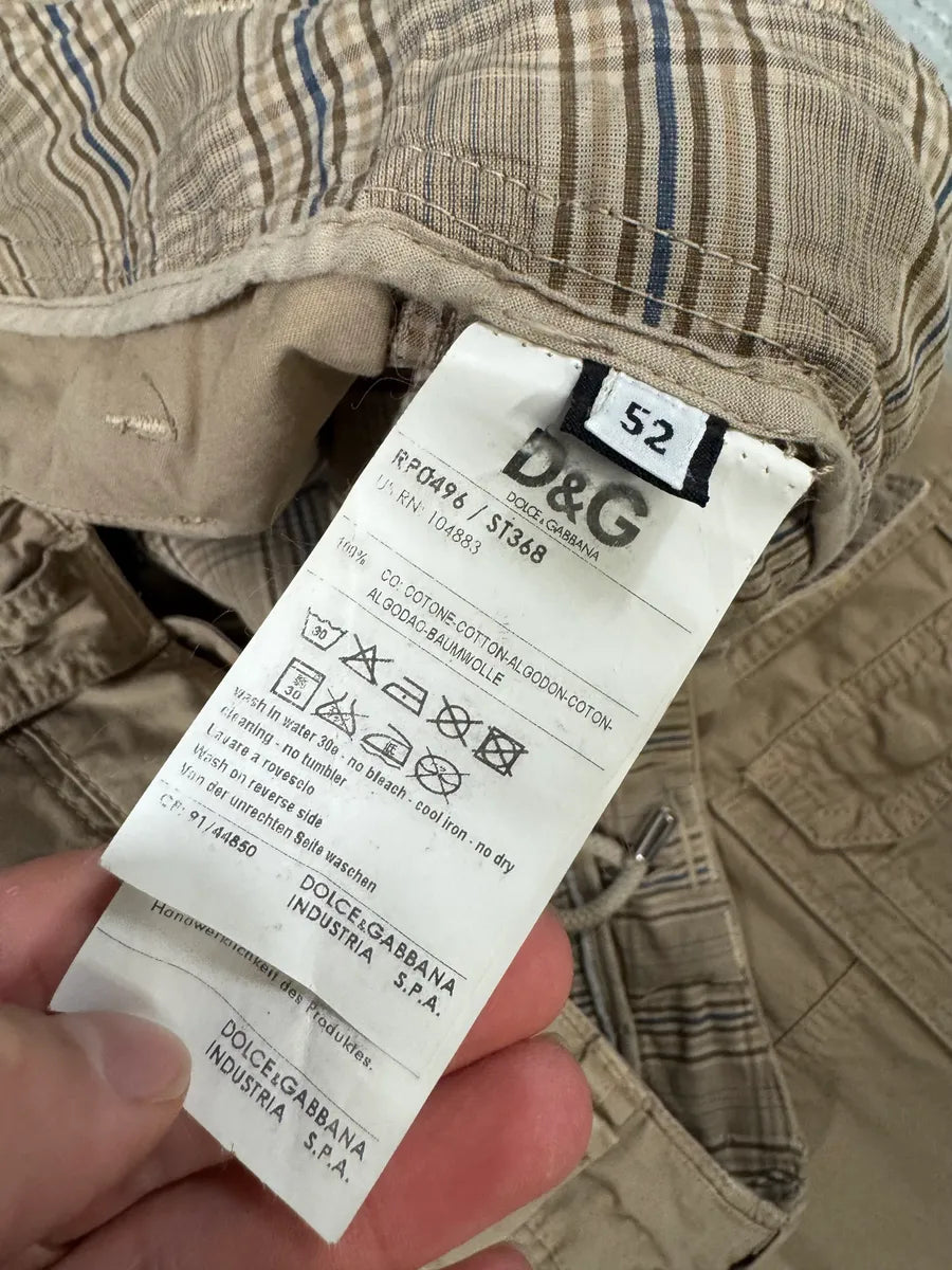 2000s Dolce & Gabbana Technical Beige Cargo Pants rdxnbRj 6