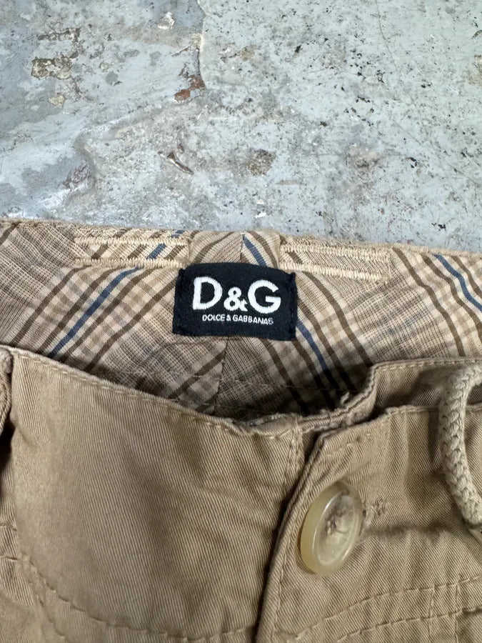 2000s Dolce & Gabbana Technical Beige Cargo Pants rdxnbRj 7