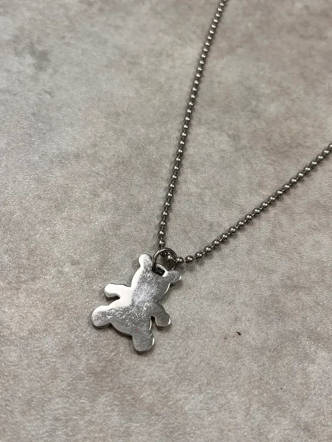 2000s Dolce & Gabbana Teddy Bear Grey Necklace HrOWawq 5