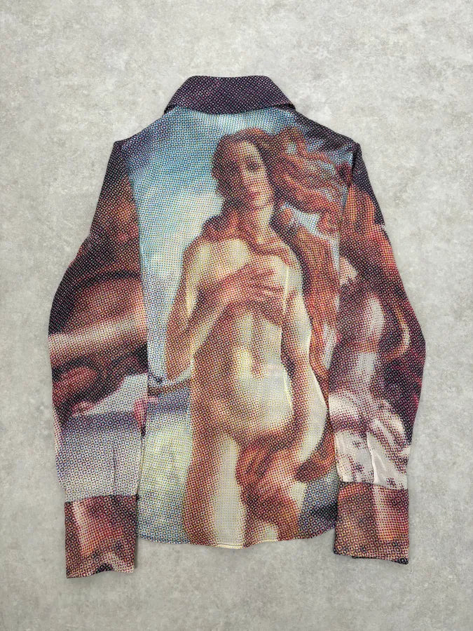 2000s Dolce & Gabbana The Birth of Venus Pixel Silk Shirt ljyTUSf 1