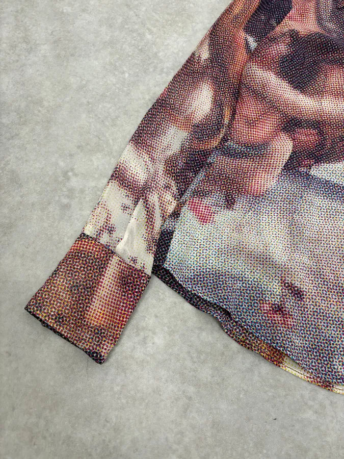 2000s Dolce & Gabbana The Birth of Venus Pixel Silk Shirt ljyTUSf 6