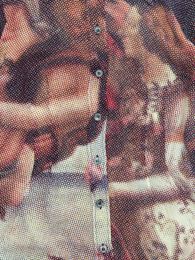 2000s Dolce & Gabbana The Birth of Venus Pixel Silk Shirt ljyTUSf 7