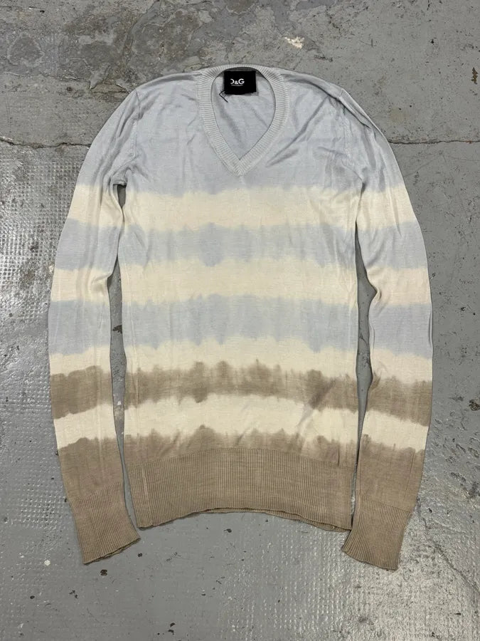 2000s Dolce & Gabbana Tie and Dye Blue Sweater sfmkYZK 0