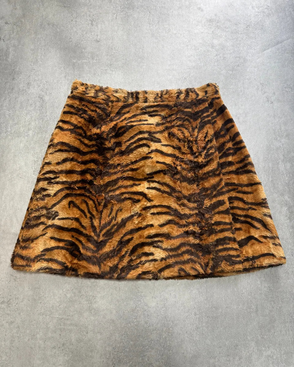 2000s Dolce & Gabbana Tiger Faux Fur Skirt SkGlKUD 0