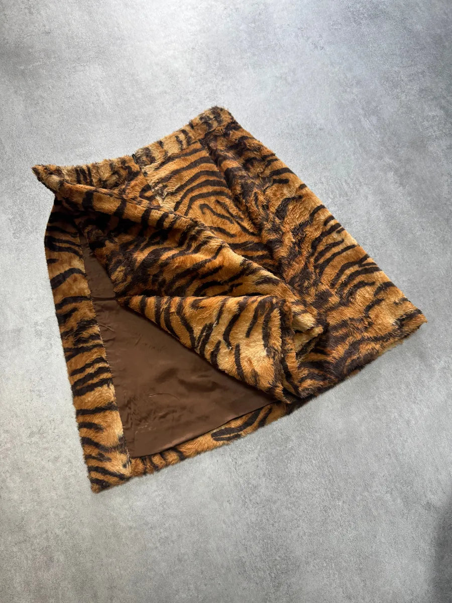 2000s Dolce & Gabbana Tiger Faux Fur Skirt SkGlKUD 3
