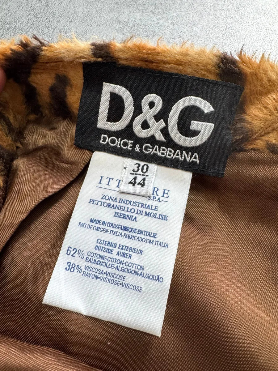 2000s Dolce & Gabbana Tiger Faux Fur Skirt SkGlKUD 4