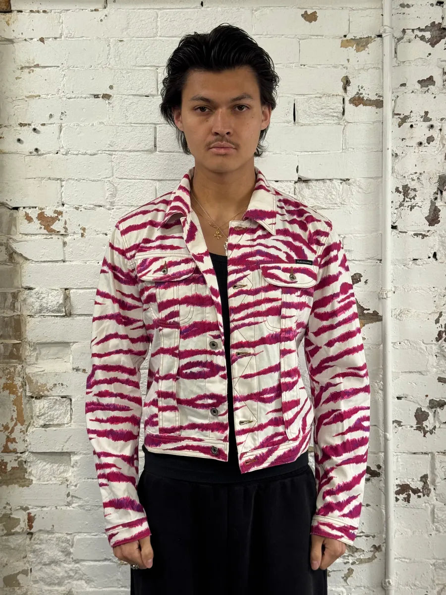2000s Dolce & Gabbana Tiger Stripes White & Fuschia Jacket ymIuoWN 1