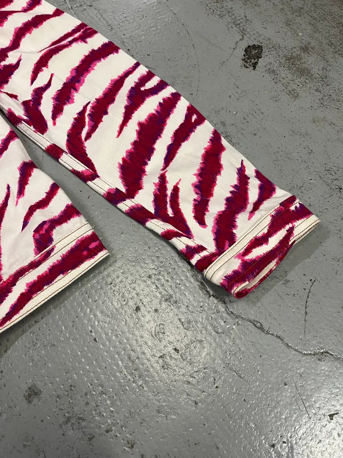 2000s Dolce & Gabbana Tiger Stripes White & Fuschia Jacket ymIuoWN 6