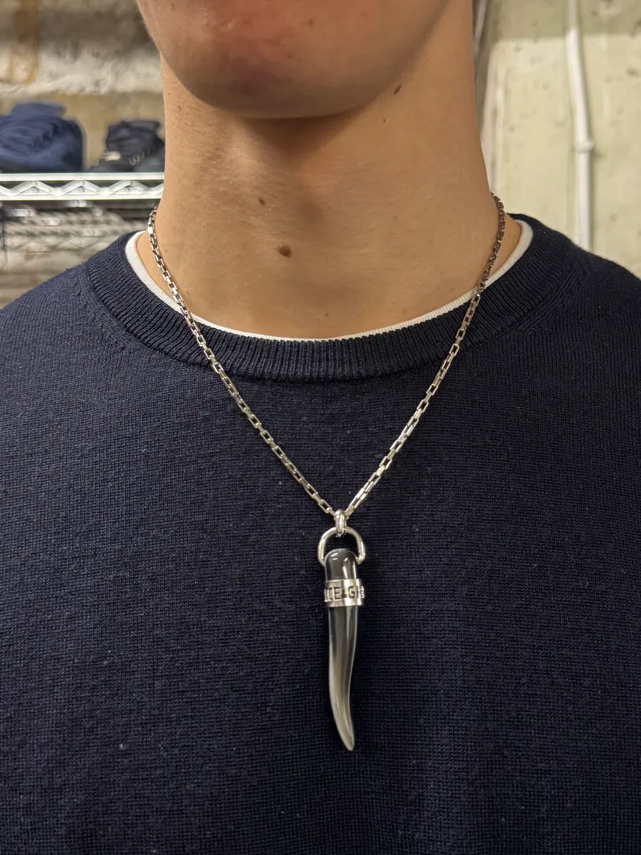 2000s Dolce & Gabbana Tooth Pendant Slicer Necklace (OS) mOZZLhn 1