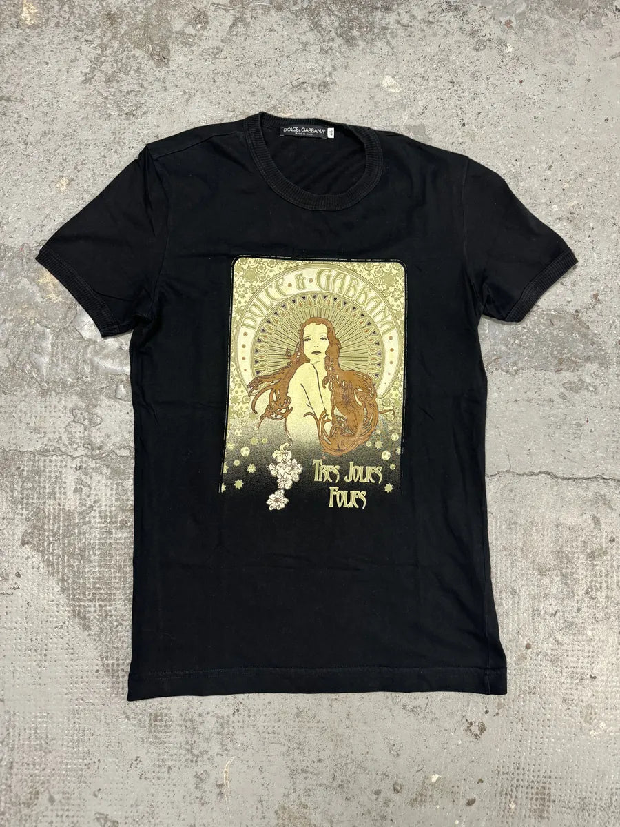 2000s Dolce & Gabbana Tres Jolies Folies Black T-Shirt YBaylbt 0