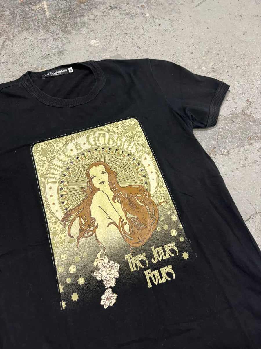 2000s Dolce & Gabbana Tres Jolies Folies Black T-Shirt YBaylbt 4
