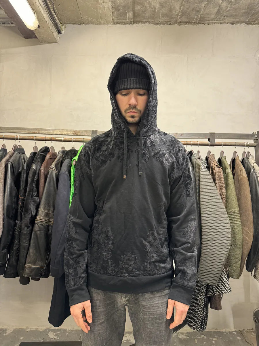 2000s Dolce & Gabbana Tribal Dark Shadow Relief Hoodie (L) 2