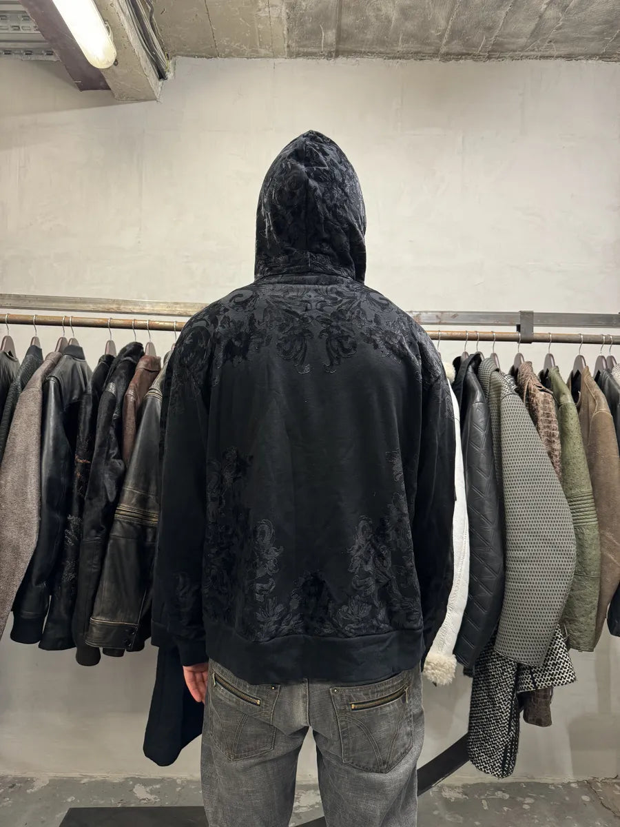 2000s Dolce & Gabbana Tribal Dark Shadow Relief Hoodie (L) 3