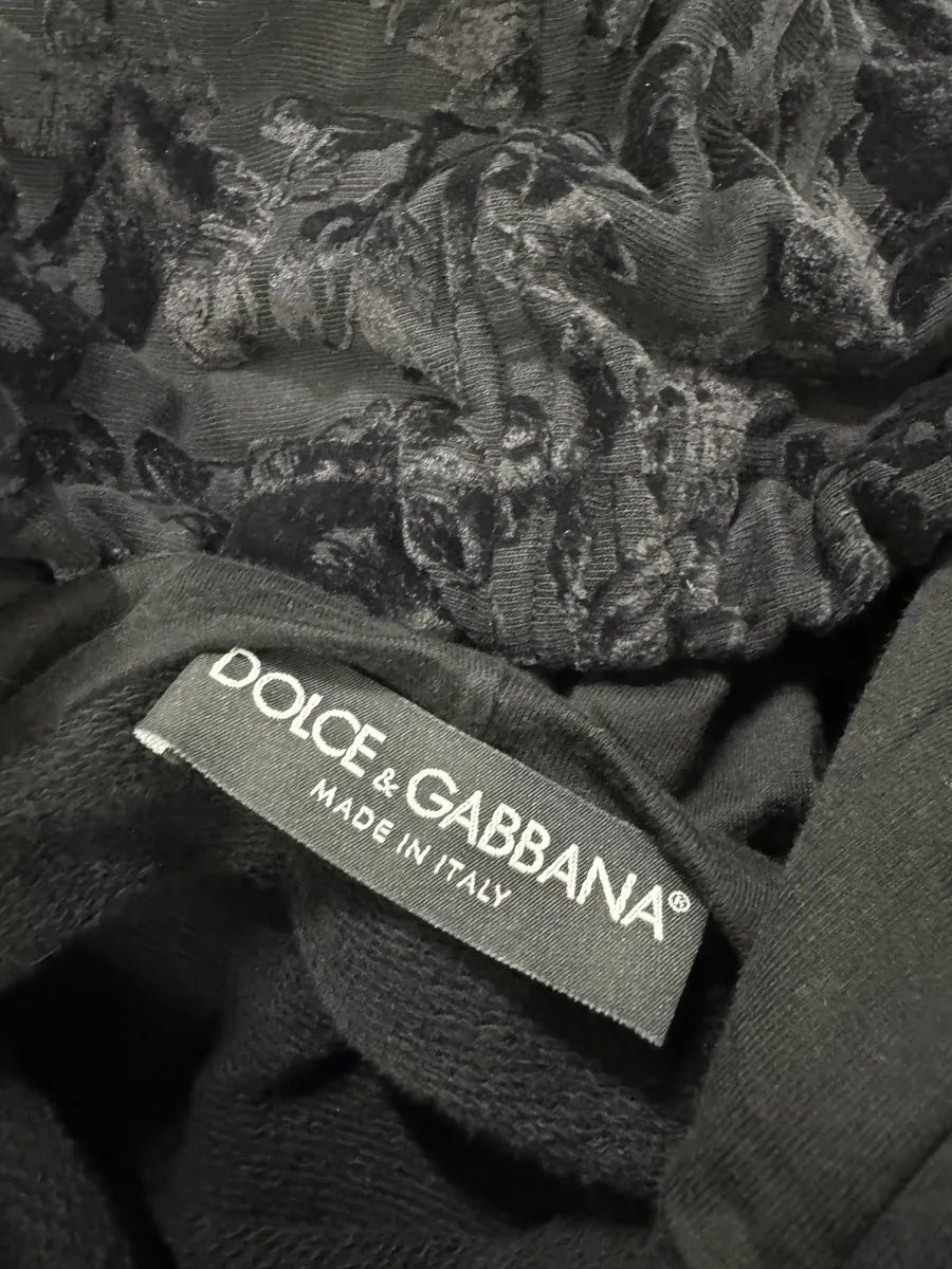 2000s Dolce & Gabbana Tribal Dark Shadow Relief Hoodie (L) 5