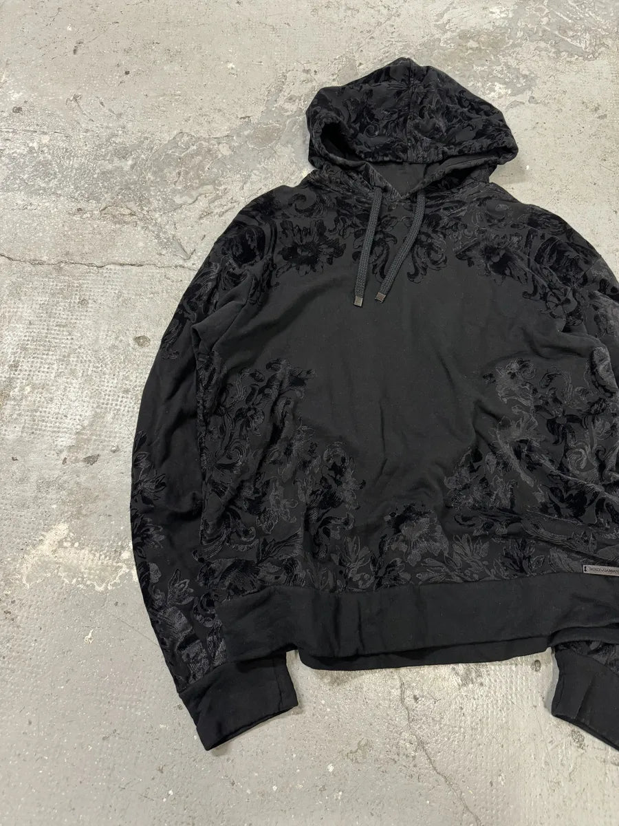 2000s Dolce & Gabbana Tribal Dark Shadow Relief Hoodie (L) 8