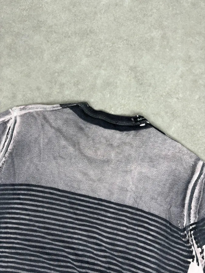 SS2010 Dolce & Gabbana Trompe L’Oeil Stripes Polo T-Shirt eJaLNxV 5