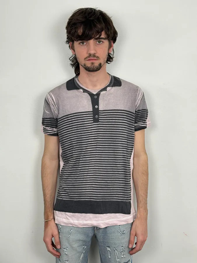 SS2010 Dolce & Gabbana Trompe L’Oeil Stripes Polo T-Shirt eJaLNxV 1