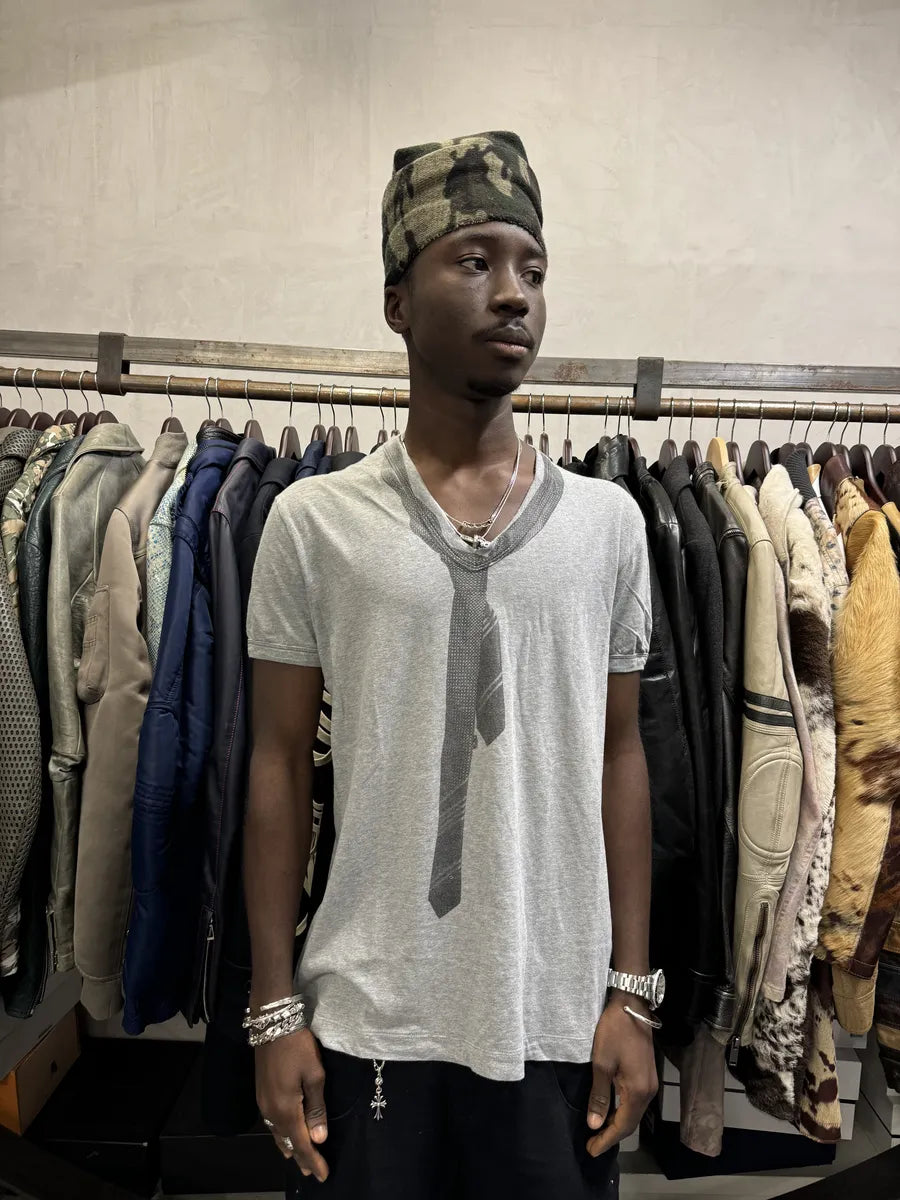 2000s Dolce & Gabbana Trompe L’Oeil Tie Grey T-Shirt gbevJJV 2