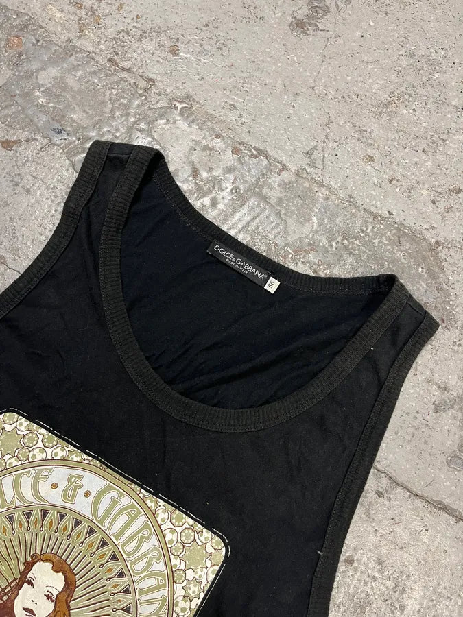 2000s Dolce & Gabbana Très Jolies Folies Black Tank Top CYWILCO 3
