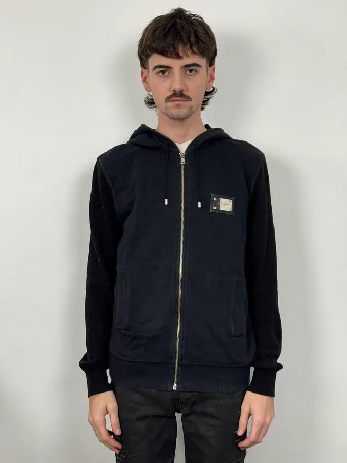 2000s Dolce & Gabbana Two Tone Black & Navy Zip Hoodie OpXWzNw 1