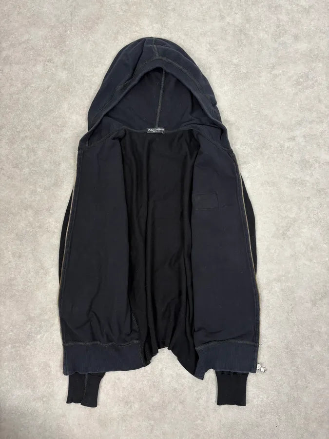 2000s Dolce & Gabbana Two Tone Black & Navy Zip Hoodie OpXWzNw 10