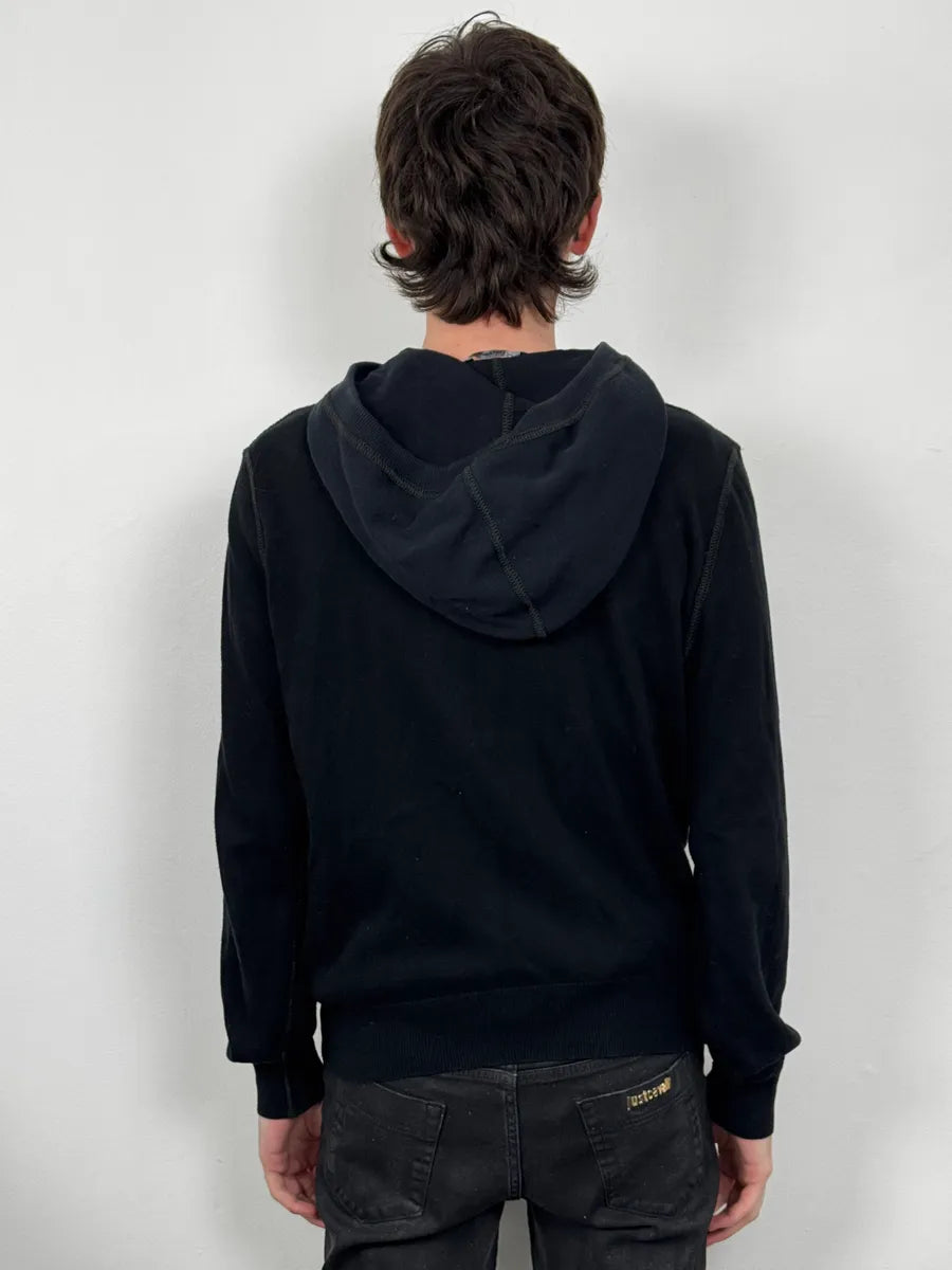 2000s Dolce & Gabbana Two Tone Black & Navy Zip Hoodie OpXWzNw 2