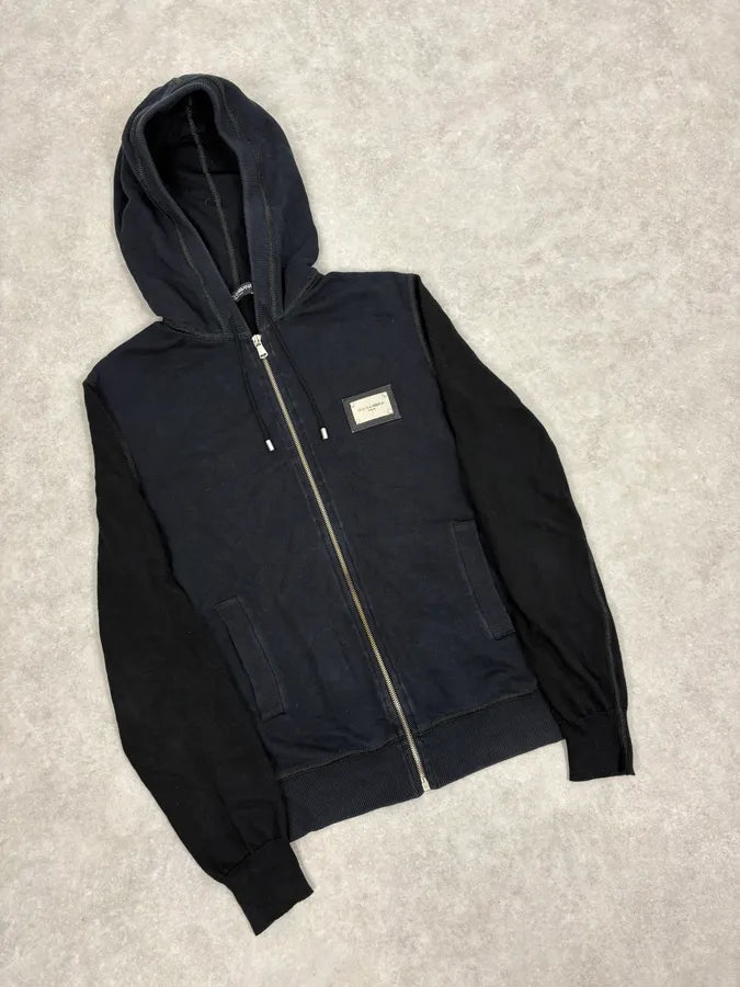 2000s Dolce & Gabbana Two Tone Black & Navy Zip Hoodie OpXWzNw 3