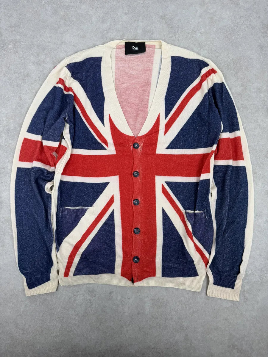 2000s Dolce & Gabbana UK Flag Cardigan Sweater DKemGkp 0