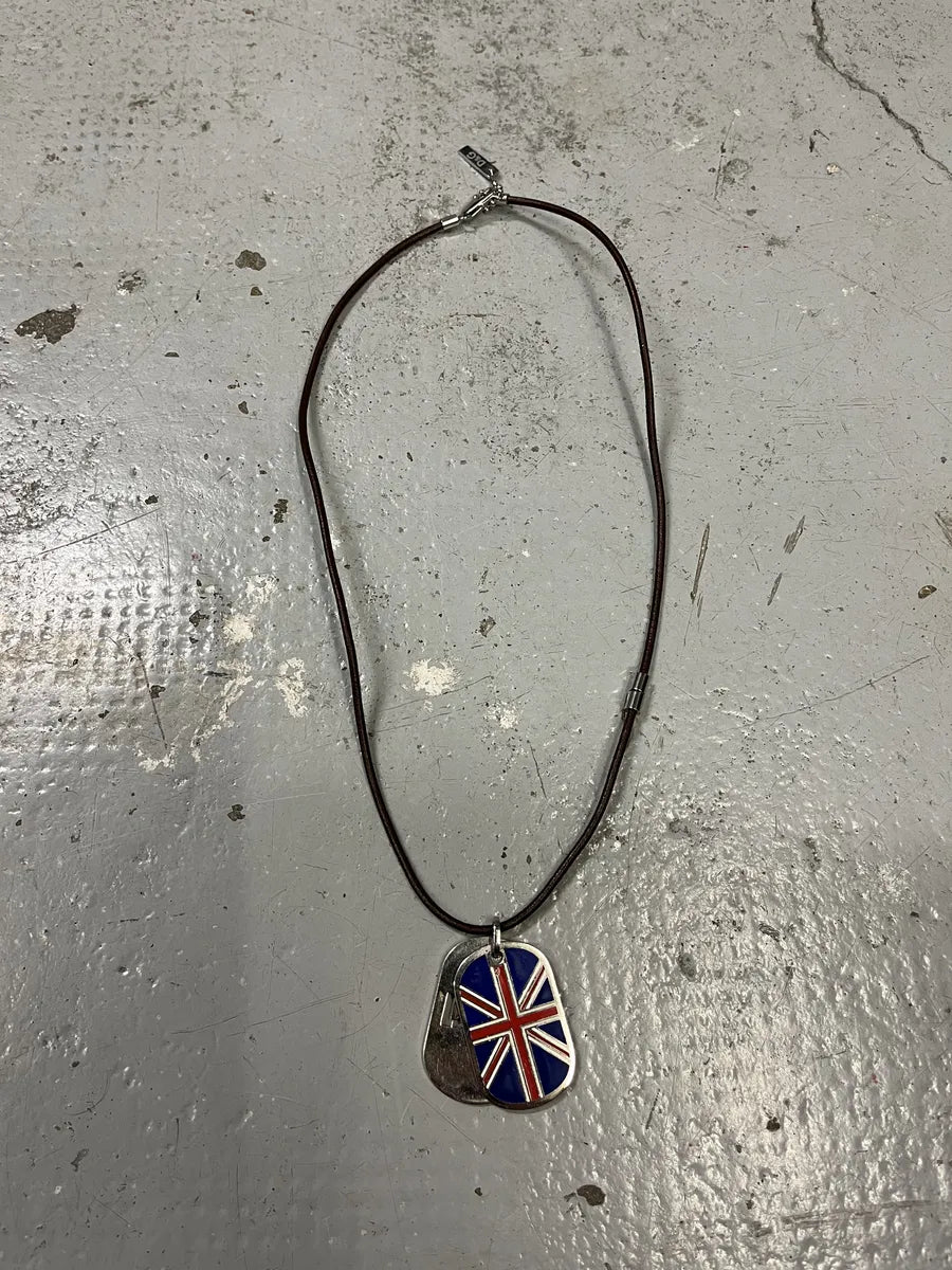 2000s Dolce & Gabbana UK Flag Dog Tags Necklace HAWXQnR 0