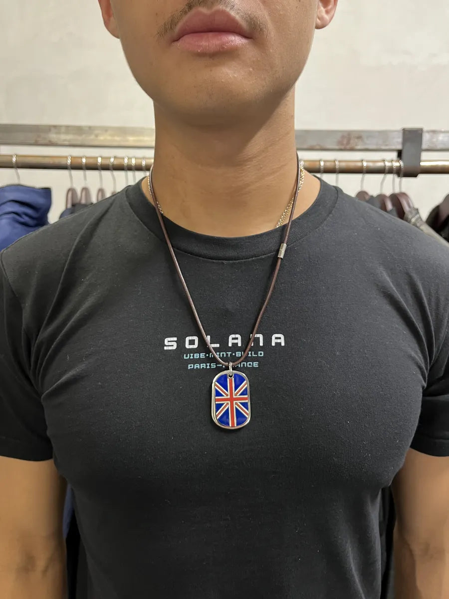2000s Dolce & Gabbana UK Flag Dog Tags Necklace HAWXQnR 1