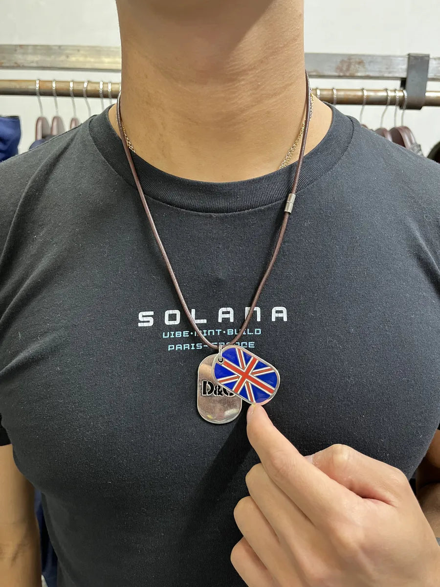 2000s Dolce & Gabbana UK Flag Dog Tags Necklace HAWXQnR 3