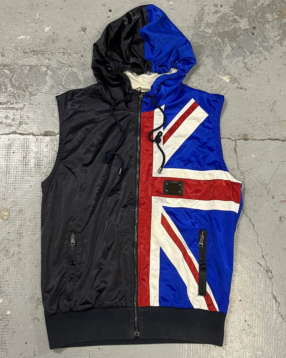 2000s Dolce & Gabbana UK Flag Hooded Vest YTtNWZh 0