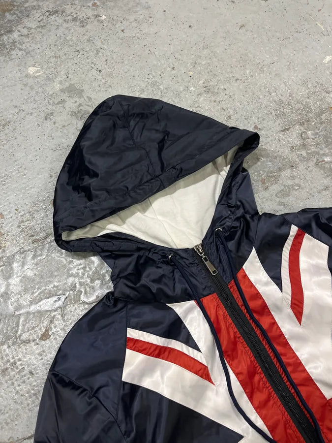 2000s Dolce & Gabbana UK Flag Navy Nylon Hooded Jacket ktWdVWB 4