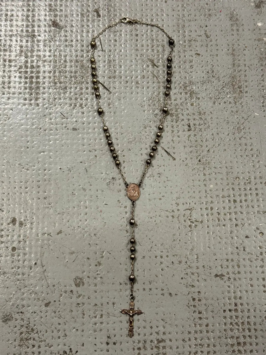 2000s Dolce & Gabbana Used Metal Rosary Cross Necklace hdmHFLY 0