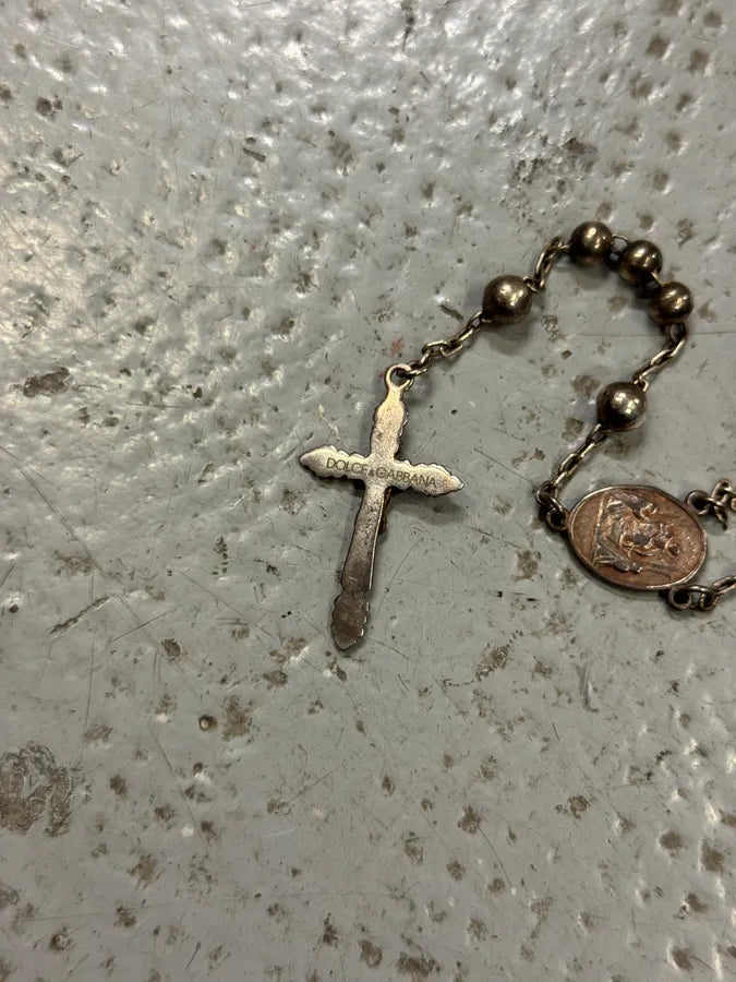 2000s Dolce & Gabbana Used Metal Rosary Cross Necklace hdmHFLY 4