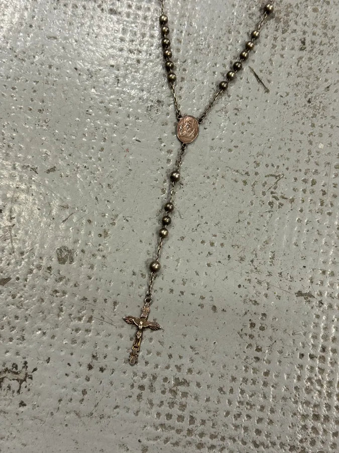 2000s Dolce & Gabbana Used Metal Rosary Cross Necklace hdmHFLY 5