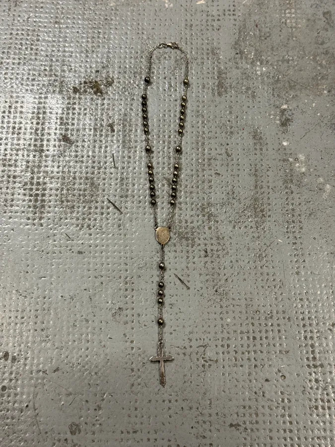 2000s Dolce & Gabbana Used Metal Rosary Cross Necklace hdmHFLY 6