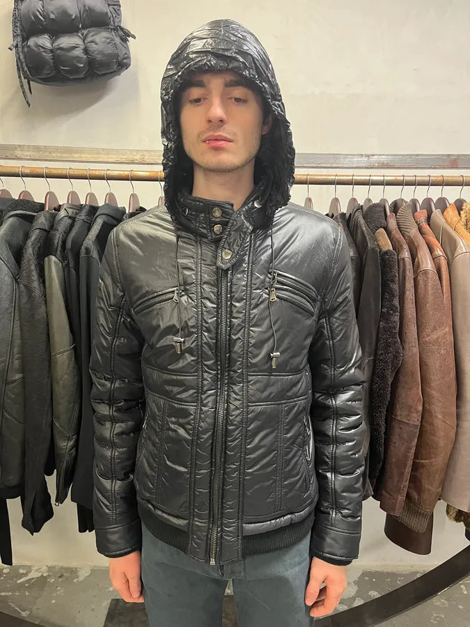 2000s Dolce & Gabbana Utility Black Multi Zips Puffer Jacket (M) zPXqLeH 1