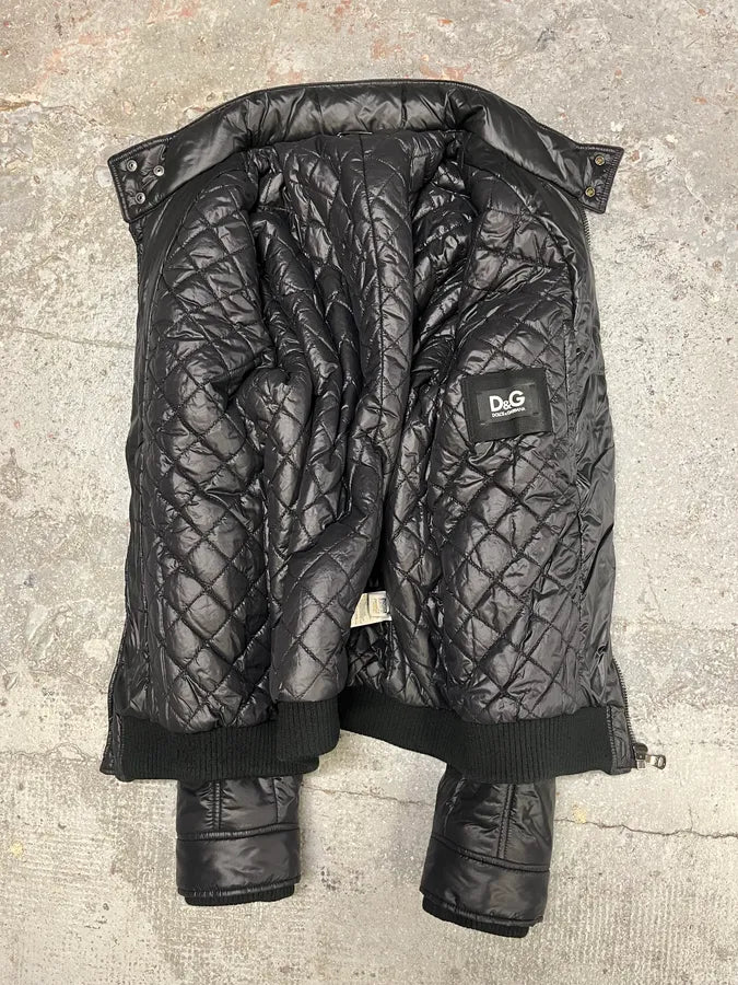 2000s Dolce & Gabbana Utility Black Multi Zips Puffer Jacket (M) zPXqLeH 5